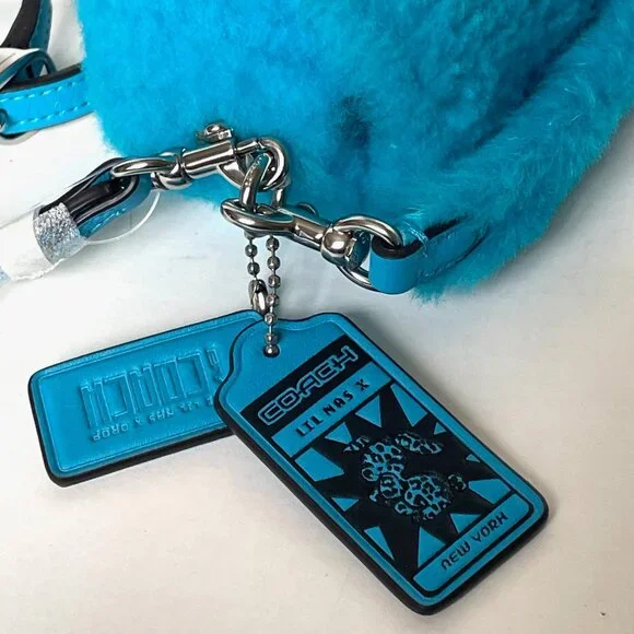 COACH x Lil Nas X Tabby 12 Shearling 2 Way Bag Montero Blue CP940 - Picture 7 of 14